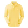 100% Cotton Spring Autumn High Quality Mens Long Sleeve Polo Shirt Casual Brand Fashion Lapel Male T-Shirt Topps S-4XL 240301