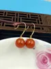 Boucles d'oreilles SHILOVEM 18K or jaune véritable naturel sud rouge AGATE bijoux fins plante de mariage cadeau de noël YZE9.59.5NH