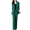 Spring Thin Jacket Casual Trousers Twopiece Elegant Women Pants Suef Manager Office Outfits Fashion Blazer 240305