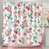 Cortinas Allover Frutas Cortina de Ducha Liner Melocotón Limón Fresa Naranja Papaya Impresión Cortina de Baño con Ganchos Impermeable para Bañera