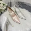 Sapatos de vestido noiva branco 2024 s casamento mulheres nupciais elegantes senhoras apontadas dedo do pé salto alto sliletto amostra estilo qualidade