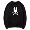 Psychologische Bunny Fun Rabbit Afdrukken Hoodies Katoen Bad Bunny Capuchon Paarse Hoodie Trui Sport Sweatshirts Heren Truien 2528 Psyco Bunny 880