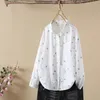 Damesblouses Retro Superzacht borduurwerk Dames Mori Girl Japan Lange mouw Katoenen garen Paars Shirt Blouse Y2k Vintage Hoge tops