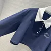 Marka projektantki damskiej Polos Marka w tym samym stylu 2024 NOWOŚĆ Summer Lat Lapel Neck Tees Fashion Milan Runway T-shirt TKJG