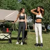 Ensembles actifs Un Yoga avec Logo 2 pièces ensemble sans couture femmes Gym TrLOning porter des Leggings de sport respirants en Nylon extensible pousser sous-vêtements de jogging