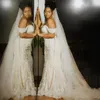 2024 Abito da sposa a sirena di lusso per la sposa Abiti da sposa con spalle scoperte Perle in rilievo Pizzo Illusione Nappa Abiti da sposa per Nigeria africana Donne nere Ragazze NW144