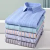 100% czystej bawełny Oxford Mens Striped Shirt Long Rleeve Regular Fit Men Pocket Casual Leisure Autumn Męska Bluzka S8xl 240307