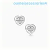 2024 Jewelry Designer Brand 925 Sterling Silver Inlaid with Diamonds Glue Drop Love Electroplated Heart Shaped Studs Sweet Style Anti Allergy Ear Accessories
