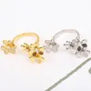 Cluster Rings Luxury High Quality Brand Jewelry 925 Sterling Silver Four Petal Flower Ring for Women Charm Fashion Temperament Party Gift