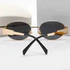 Designer E Sunglass Designer Mulher Óculos Mens e Mulheres Universal Polarizado Oval Rimmed Óculos De Sol Nariz Descanso Metal Polido Templos Elite Óculos TVNX