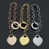 High quality Heart shaped necklace with designer bracelet Luxury women's fashion suit Brand jewelry with packaging box Social gathering gifts