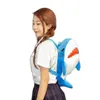 Mochilas de pelúcia 50cm interessante legal tubarão pelúcia azul cinza mochila kawaii desenhos animados animais sacos escolares crianças meninos menina aniversário presentesl2403