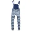 Jeans pour hommes Mode Hommes Ripped Rompers Casual avec ceinture Combinaisons Trou Denim Bib Salopette Bike Jean