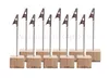 クロコダイルアイアンクリップ木製工芸装飾クリエイティブパインスクエアカードホルダークロコダイルアイアンクリップメッセージフォルダーホームパーティーDecora2509116