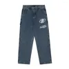 Männer Jeans Herbst Streetwear Männer Baggy Breites bein Retro Harajuku Hip-hop Brief Thermoprint Übergroßen Gerade bein hosen Y2K