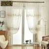 Curtains European Curtains for Living Dining Room Bedroom Embroidery White Tulle Blackout French Elegant Window Door Decor Custom hall