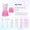 Swimwear Kids Girls Sleeveless Stripes Print Swim Dress Swimsuit Scoop Neck Swim Shorts Set Bathing Suit Pool Beach Rash Guard Swimwear