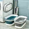 Acessórios Bucket portátil com uma bacia de água dobrável com roda dobrável cesta de lavanderia itens domésticos dobráveis para lavar a bacia de pesca