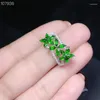 Cluster Rings Kjjeaxcmy Boutique Jewelry 925 Sterling Silver Inlaid Natural Diopside Gemstone Female Ring Support Detection Mini