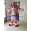 أزياء التميمة Pink Long Fur Furry Wolf Fox Husky Dog Dasmuit Costume Assume Adult Cartoon New Product Productureduction Mathicle Promition ZX1426