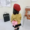 Sweet Bowknot Baby Girls Shoulder Messenger Bag Sweet Pearl Chains Children Crossbody Bags Princess Accessories Purse Handväskor 240306