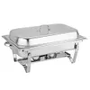 3 Pan Food Filher en acier inoxydable Buffet Ensemble de restauration Chafer avec couvercle 240308