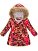 Down Coat Baby Girls Thickened Warm Puffer Tie Dye Print Zipper Hooded Jacket Winter Kids Clothes