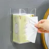 Vävnadslådor servetter väggmonterad vävnadslåda rektangulär väggvävnad dispenserhållare utan naglar vägg ansiktsvävnadslåda för badrum kök