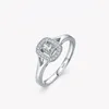 Cluster Rings S925 Sterling Silver Sugar Diamond Plated Platinum Ring For Women's Light Luxury Versatile Trend