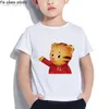 T-shirts Fashion Kawaii Girls T-Shirt Funny Daniel TigerS Neighborhood Cartoon Print Baby Girls Clothes ChildrenS Tshirt Kids Shirt Top ldd240314