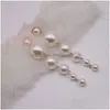 Charm Large And Small Pearl Long Earrings Alloy Pendant Fashion Accessories Gd1156 Drop Delivery Jewelry Dhsdg