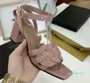 Qualité de la mode Nouveautés En Cuir Verni Thrill Talons Femmes Unique Designer Toe Robe Chaussures De Mariage Chaussures Sexy Lettres Talon Sandales Taille