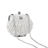 Pearl Clutch Bags Women Purse Dames Witte handtassen Avondtassen voor feest bruiloft Zwarte schoudertas bolsa feminina 240401