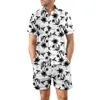 Designer Suit Mens Casual Loose Fitting Shirt Set Hawaii Beach Digital Printed Short Sleeved Shorts Pfuc