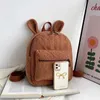 Mochilas Nombre personalizado Mochilas con orejas de conejo Personalice su texto Mochila para niños Bolsa de felpa Regalos de juguetes para niños Niñas Bebé Doble capa L2403