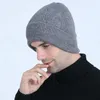 ベレット男性冬の弾性アクリルウールニット二重層プラス豪華な厚い暖かいキャップスポーツCyling Windproof Hat Skullies Beanies R13