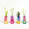 High Quality Wedding Decoration Geometric Vase Living Room Colorful Wedding Tall Flower Vase Cylinder Iridescent Acrylic Vase 240312