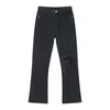 Jeans pour hommes 2024 printemps coréen haute rue trous lâches micro cornes concevoir décontracté mode couleur unie hip hop fermeture éclair coton