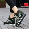 Spring High Top Wedge Platform Sneaker Casual Shoes Hidden Heels Ladies Sneakers Camouflage Women Basket Femme 240313