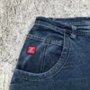 Jeans da uomo Y2K Vintage da uomo JNCO Hip Hop Streetwear Graphic Goth Pantaloni larghi in denim da donna Harajuku Gamba larga casual