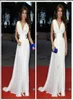 Nancy Ajram Arabic Dubai Ruched Chiffon Prom Evening Dresses Party Red Carpet Dresses Muslim Celebrity Dress Plunging Halsring Sid2429061