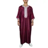 Etnische Kleding Moslim Heren Losse Casual Abaya Boerka Arabische Mannen Gewaad Midden-oosten Half Mouwen Islamitische Jurk Geborduurde Kaftan