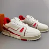 2023 Designer Trainer Sneakers Zapatos Casuales Hombres Virgils x 1 Logo Blanco Bajo En Relieve Rojo Verde jeansu królewskie czerwone płótno czarne luksus hombres b77