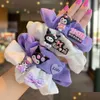 Hair Accessories Cute Cartoon Hair Ring Scrunchie Women Girls Elastic Rubber Bands Gum Accessories Tie Kuromi Rope Ponytail Holder Hea Dh3Rs