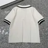 Carta impressão polo malhas camisetas camisola para mulheres manga curta casual malha topos senhoras designer hoodie t