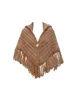 Accanlar Prairie Chic Retro Edebiyat Tembel Örgü Pelerin Örgü Sweater Şal Kış Mori Kız Pastoral Tassel El Yapımı Sıcak Termal Sarar