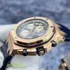 AP Мужские часы Женские часы Royal Oak Offshore Series 26470OR Серый рутений Циферблат Таймер даты 42 мм Материал из розового золота 18 карат Полный комплект Гарантийный талон