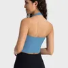 Yoga-outfit Sport-bh's voor dames Halter Gym Top Sexy Backless High Impact Fitness Bralette Vest Push-up hardloopondergoed