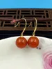 Boucles d'oreilles SHILOVEM 18K or jaune véritable naturel sud rouge AGATE bijoux fins plante de mariage cadeau de noël YZE9.59.5NH