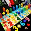 Jouets éducatifs en bois Montessori pour enfants enfants apprentissage précoce forme infantile couleur Match conseil jouet pour enfants de 3 ans cadeau 240307